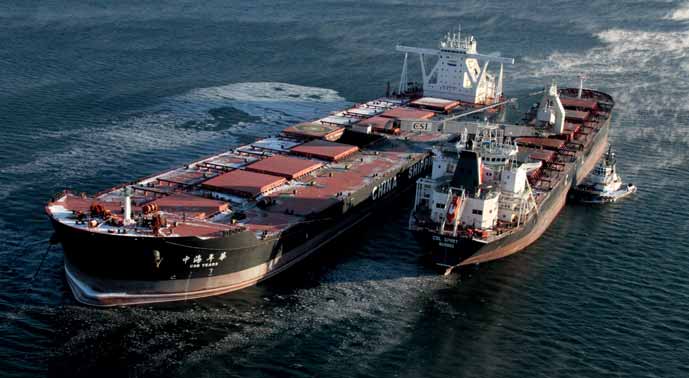 Floating cranes & transshipment easing the logistics bottleneck
